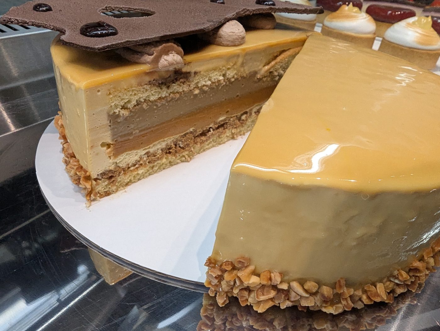 Coffee caramel celebration cake